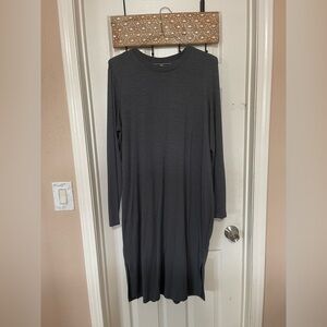Prologue Gray Long Sleeve Crew Neck Dress